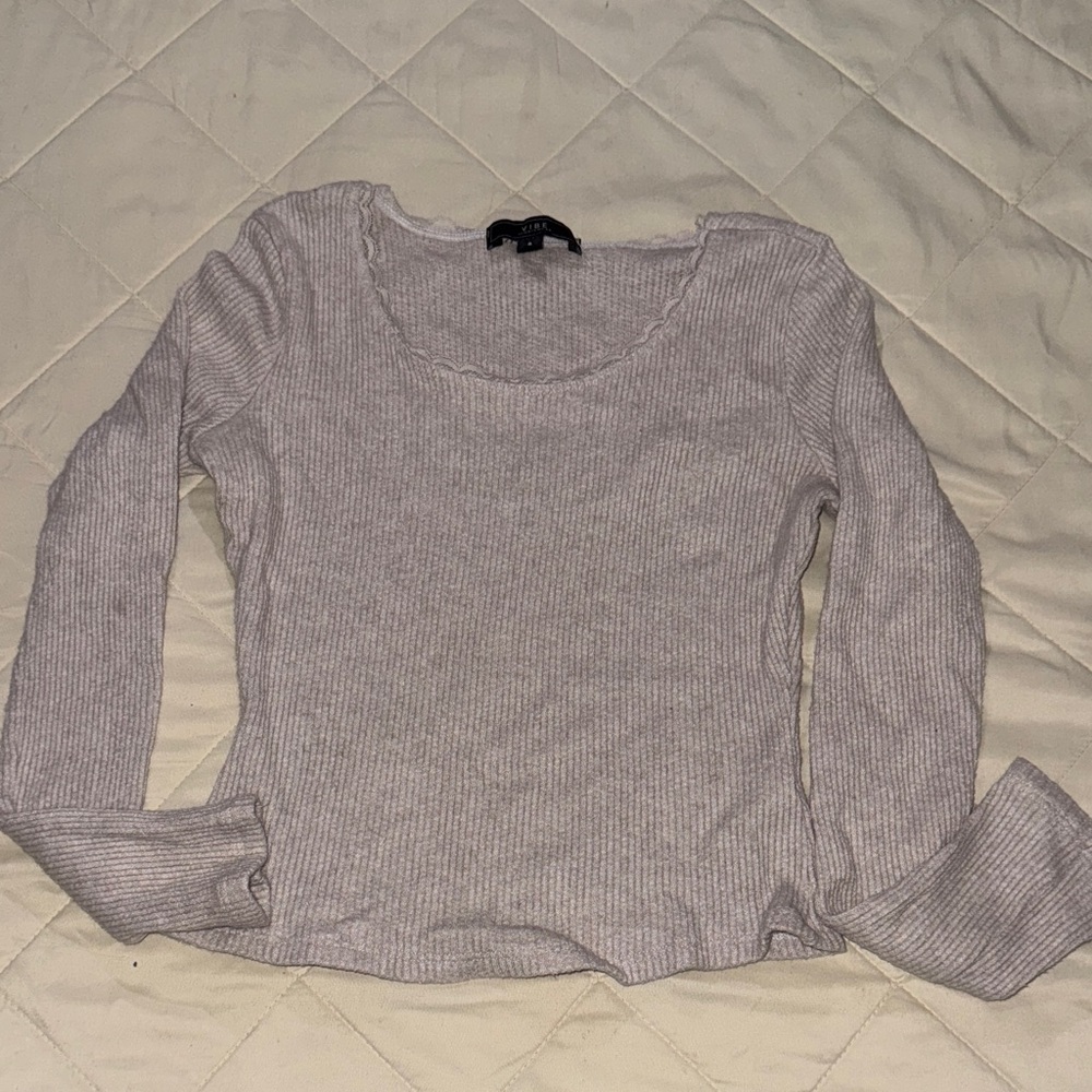 Girls' Ribbed Long-Sleeve Top - Mauve